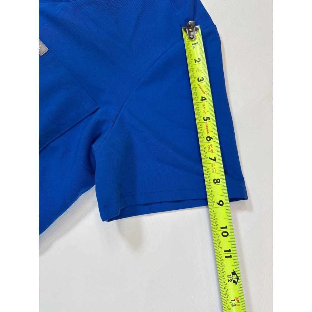 Figs Women's Short Sleeve V-Neck Scrub Top in Royal Blue - Picture 6 of 7